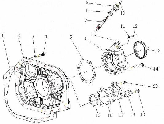 Схема каталога CA10TAX190M — Крышка задняя КПП (b)