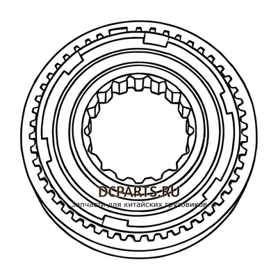 Shaft-Gear Синхронизатор 3-4 передачи артикул 6DS50T-1701140-6 схема чертеж запчасть автозапчасть купить в DC Parts