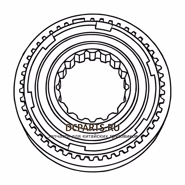 Shaft-Gear Синхронизатор 3-4 передачи 6DS50T-1701140-6 — схема