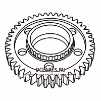 Shaft-Gear Шестерня заднего хода вторичного вала 6DSX180T-1701110 — схема