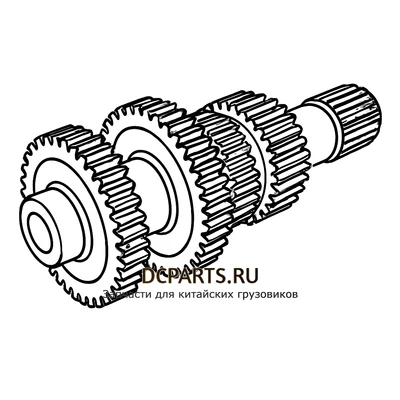 SHAANXI FAST GEAR Вал промежуточный левый в сборе артикул 12JSDX240T-1701048-2 схема чертеж запчасть автозапчасть вид 2 купить в DC Parts