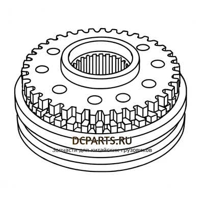 SHAANXI FAST GEAR Синхронизатор 3-й и 4-й передачи артикул JS130T-1701182S схема чертеж запчасть автозапчасть вид 2 купить в DC Parts