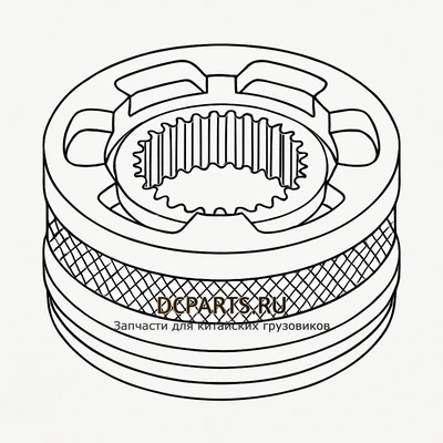 SHAANXI FAST GEAR Синхронизатор демультипликатора артикул 12JS160T-1707140 схема чертеж запчасть автозапчасть вид 2 купить в DC Parts