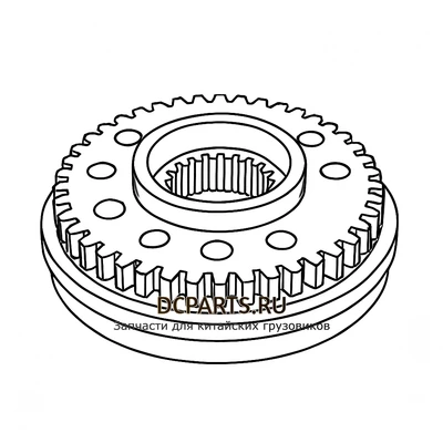 SHAANXI FAST GEAR Синхронизатор 1-й и 2-й передачи артикул 12JS160T-1701170 схема чертеж запчасть автозапчасть вид 2 купить в DC Parts