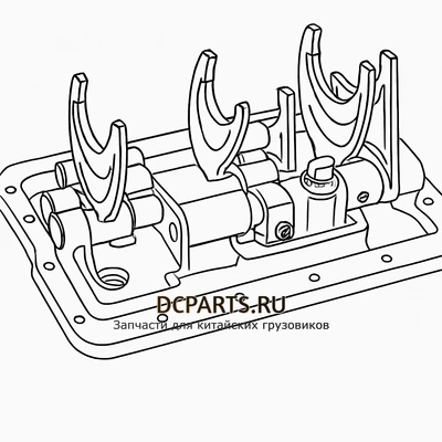 shaanxi fast gear Крышка верхняя в сборе артикул 12JS160T-1702015 схема чертеж запчасть автозапчасть вид 2 купить в DC Parts