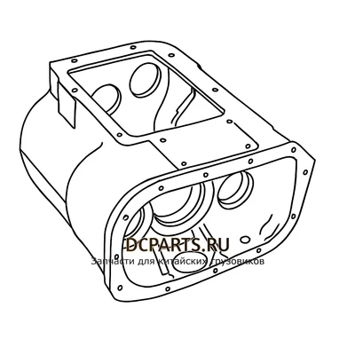 SHAANXI FAST GEAR Картер основной КПП артикул 12JS160T-1701015 схема чертеж запчасть автозапчасть вид 2 купить в DC Parts
