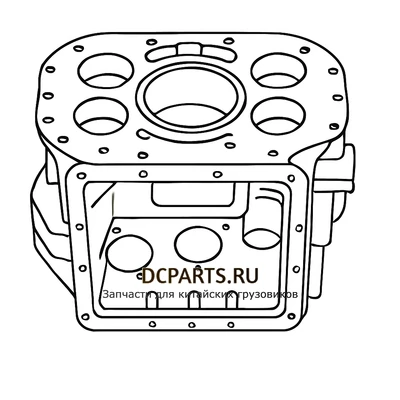 SHAANXI FAST GEAR Картер КПП артикул JS125T-1701015 схема чертеж запчасть автозапчасть вид 2 купить в DC Parts