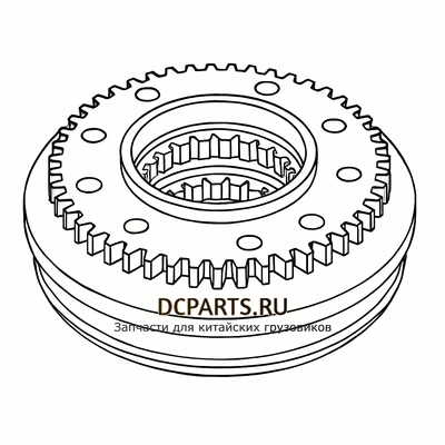 SHAANXI FAST GEAR Синхронизатор 1-й и 2-й передачи на КПП артикул 12JSDX240T-1701170 схема чертеж запчасть автозапчасть вид 2 купить в DC Parts