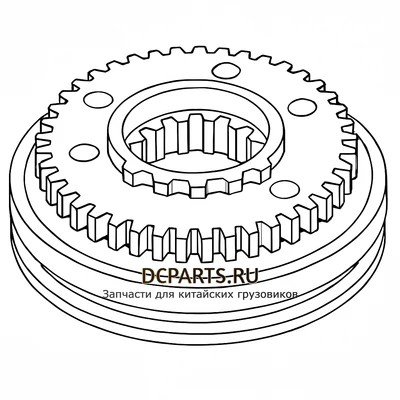 SHAANXI FAST GEAR Синхронизатор 5,6 передачи артикул 12JSDX240T-1701190 схема чертеж запчасть автозапчасть вид 2 купить в DC Parts