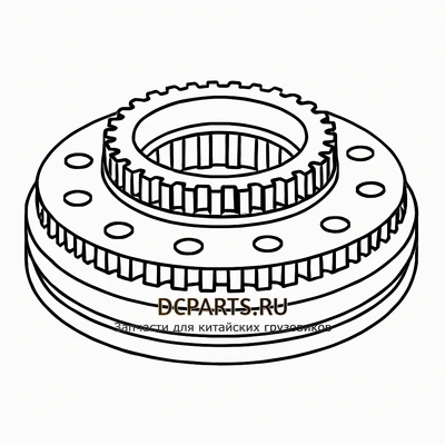 SHAANXI FAST GEAR Синхронизатор 3,4 передачи артикул 12JSDX240T-1701180 схема чертеж запчасть автозапчасть вид 2 купить в DC Parts