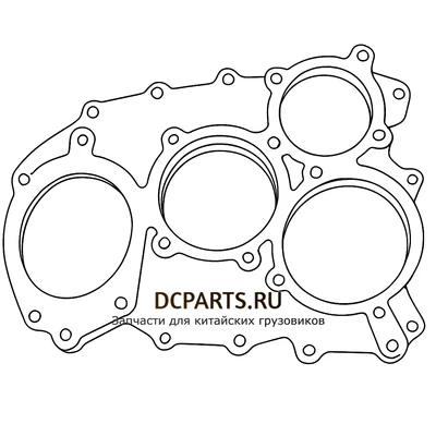 SHAANXI FAST GEAR Задняя крышка (под ретарду) артикул 12JSD200T-1707016-1 схема чертеж запчасть автозапчасть вид 2 купить в DC Parts