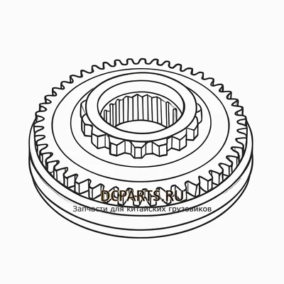 SHAANXI FAST GEAR Синхронизатор половинки артикул 16JS200T-1701040 схема чертеж запчасть автозапчасть вид 2 купить в DC Parts
