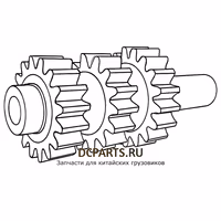 SHAANXI FAST GEAR Промежуточный вал правый 12JSDX220T-1701049 — схема