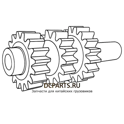 SHAANXI FAST GEAR Промежуточный вал правый артикул 12JSDX220T-1701049 схема чертеж запчасть автозапчасть вид 2 купить в DC Parts