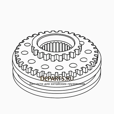 shaanxi fast gear Синхронизатор 3-й и 4-й передачи артикул JS130T-1701180 схема чертеж запчасть автозапчасть вид 2 купить в DC Parts