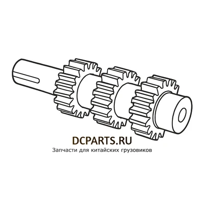 SHAANXI FAST GEAR Вал промежуточный артикул 12JS200T-1701048 схема чертеж запчасть автозапчасть вид 2 купить в DC Parts